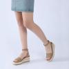imageAthlefit Womens Platform Sandals Buckle Ankle Strap Open Toe Espadrille Wedge SandalsKhaki