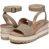 imageAthlefit Womens Platform Sandals Buckle Ankle Strap Open Toe Espadrille Wedge SandalsKhaki