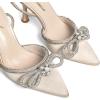 imageAthlefit Womens Rhinestone Bow Heels Ankle Strap Pointed Toe Stiletto Heeled Sandals Wedding Bridal Dress Pumps ShoesApricot