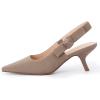 imageAthlefit Womens Slingback Kitten Heels Closed Pointed Toe Bowknot Pumps Dress Shoes for Work Wedding Dancing PartyLight Coffee