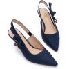 imageAthlefit Womens Slingback Kitten Heels Closed Pointed Toe Bowknot Pumps Dress Shoes for Work Wedding Dancing PartyNavy