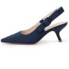 imageAthlefit Womens Slingback Kitten Heels Closed Pointed Toe Bowknot Pumps Dress Shoes for Work Wedding Dancing PartyNavy