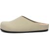 imageAthlefit Womens Slip On Suede Clogs Comfortable Cork Footbed Mules Shoes with Arch Support for Nurse Work Outdoor TravelBeige