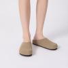 imageAthlefit Womens Slip On Suede Clogs Comfortable Cork Footbed Mules Shoes with Arch Support for Nurse Work Outdoor TravelBrown