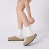 imageAthlefit Womens Slip On Suede Clogs Comfortable Cork Footbed Mules Shoes with Arch Support for Nurse Work Outdoor TravelBrown