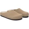 imageAthlefit Womens Slip On Suede Clogs Comfortable Cork Footbed Mules Shoes with Arch Support for Nurse Work Outdoor TravelBrown