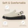 imageAthlefit Womens Slipon Suede Clogs Comfortable Latex Footbed Slingback Mules with Adjustable Strap for Work Walking Daily WearApricot