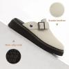 imageAthlefit Womens Slipon Suede Clogs Comfortable Latex Footbed Slingback Mules with Adjustable Strap for Work Walking Daily WearApricot