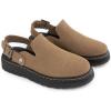 imageAthlefit Womens Slipon Suede Clogs Comfortable Latex Footbed Slingback Mules with Adjustable Strap for Work Walking Daily WearBrown