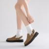 imageAthlefit Womens Slipon Suede Clogs Comfortable Latex Footbed Slingback Mules with Adjustable Strap for Work Walking Daily WearBrown