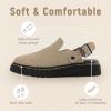 imageAthlefit Womens Slipon Suede Clogs Comfortable Latex Footbed Slingback Mules with Adjustable Strap for Work Walking Daily WearTaupe