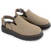 imageAthlefit Womens Slipon Suede Clogs Comfortable Latex Footbed Slingback Mules with Adjustable Strap for Work Walking Daily WearTaupe