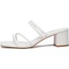 imageAthlefit Womens Strappy Block Chunky Heels Fashion Square Open Toe Slip On Heeled SandalsWhite