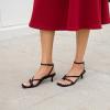 imageAthlefit Womens Strappy Kitten Heels Square Toe Flip Flops Low Heels Ankle Strap Party Dress Thong Heeled SandalsBlack