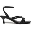 imageAthlefit Womens Strappy Kitten Heels Square Toe Flip Flops Low Heels Ankle Strap Party Dress Thong Heeled SandalsBlack