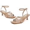 imageAthlefit Womens Strappy Kitten Heels Square Toe Flip Flops Low Heels Ankle Strap Party Dress Thong Heeled SandalsCamel