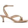 imageAthlefit Womens Strappy Kitten Heels Square Toe Flip Flops Low Heels Ankle Strap Party Dress Thong Heeled SandalsCamel