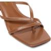 imageAthlefit Womens Strappy Kitten Heels Square Toe Flip Flops Low Heels Ankle Strap Party Dress Thong Heeled SandalsDark Brown