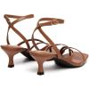 imageAthlefit Womens Strappy Kitten Heels Square Toe Flip Flops Low Heels Ankle Strap Party Dress Thong Heeled SandalsDark Brown
