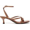 imageAthlefit Womens Strappy Kitten Heels Square Toe Flip Flops Low Heels Ankle Strap Party Dress Thong Heeled SandalsDark Brown