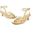 imageAthlefit Womens Strappy Kitten Heels Square Toe Flip Flops Low Heels Ankle Strap Party Dress Thong Heeled SandalsGold