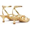 imageAthlefit Womens Strappy Kitten Heels Square Toe Flip Flops Low Heels Ankle Strap Party Dress Thong Heeled SandalsGold