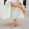 imageAthlefit Womens Strappy Kitten Heels Square Toe Flip Flops Low Heels Ankle Strap Party Dress Thong Heeled SandalsGold