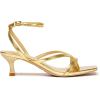 imageAthlefit Womens Strappy Kitten Heels Square Toe Flip Flops Low Heels Ankle Strap Party Dress Thong Heeled SandalsGold