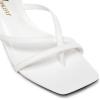 imageAthlefit Womens Strappy Kitten Heels Square Toe Flip Flops Low Heels Ankle Strap Party Dress Thong Heeled SandalsWhite