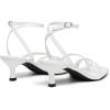 imageAthlefit Womens Strappy Kitten Heels Square Toe Flip Flops Low Heels Ankle Strap Party Dress Thong Heeled SandalsWhite