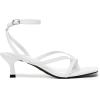 imageAthlefit Womens Strappy Kitten Heels Square Toe Flip Flops Low Heels Ankle Strap Party Dress Thong Heeled SandalsWhite