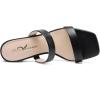 imageAthlefit Womens Two Strap Open Toe Heels Sandals Chunky Block Comfortable Slip On Low Heel Dress ShoesBlack