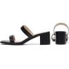 imageAthlefit Womens Two Strap Open Toe Heels Sandals Chunky Block Comfortable Slip On Low Heel Dress ShoesBlack