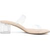 imageAthlefit Womens Two Strap Open Toe Heels Sandals Chunky Block Comfortable Slip On Low Heel Dress ShoesClear