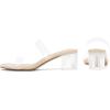 imageAthlefit Womens Two Strap Open Toe Heels Sandals Chunky Block Comfortable Slip On Low Heel Dress ShoesClear