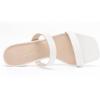 imageAthlefit Womens Two Strap Open Toe Heels Sandals Chunky Block Comfortable Slip On Low Heel Dress ShoesWhite