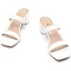 imageAthlefit Womens Two Strap Open Toe Heels Sandals Chunky Block Comfortable Slip On Low Heel Dress ShoesWhite
