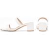 imageAthlefit Womens Two Strap Open Toe Heels Sandals Chunky Block Comfortable Slip On Low Heel Dress ShoesWhite