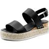 imageAthlefit Womens Espadrilles Sandals Ankle Strap Buckle Wedge Sandal Open Toe Studded Platform SandalsBlack