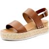 imageAthlefit Womens Espadrilles Sandals Ankle Strap Buckle Wedge Sandal Open Toe Studded Platform SandalsLight Brown