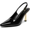 imageAthlefit Womens High Stiletto Slingback Heels Elegant Closed Square Toe Dress Pumps Shoes for Bridal Wedding Work PartyBlack