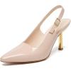 imageAthlefit Womens High Stiletto Slingback Heels Elegant Closed Square Toe Dress Pumps Shoes for Bridal Wedding Work PartyNude