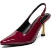 imageAthlefit Womens High Stiletto Slingback Heels Elegant Closed Square Toe Dress Pumps Shoes for Bridal Wedding Work PartyRed