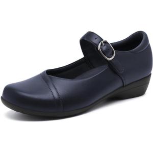 imageAthlefit Mary Jane Flats for Women Dressy Ballet Flats Shoes Comfortable Round Toe Buckle Work Flat ShoesBlue