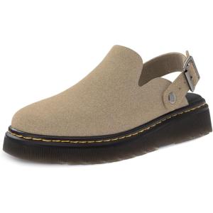 imageAthlefit Womens Slipon Suede Clogs Comfortable Latex Footbed Slingback Mules with Adjustable Strap for Work Walking Daily WearTaupe