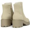 imageAthlefit Womens Chunky Heel Ankle Boots Platform Lug Sole Elastic Chelsea Short Booties WIth Side ZipperAprico