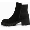 imageAthlefit Womens Chunky Heel Ankle Boots Platform Lug Sole Elastic Chelsea Short Booties WIth Side ZipperBlack