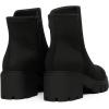 imageAthlefit Womens Chunky Heel Ankle Boots Platform Lug Sole Elastic Chelsea Short Booties WIth Side ZipperBlack