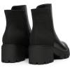 imageAthlefit Womens Chunky Heel Ankle Boots Platform Lug Sole Elastic Chelsea Short Booties WIth Side ZipperBlack Pu