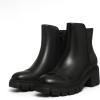 imageAthlefit Womens Chunky Heel Ankle Boots Platform Lug Sole Elastic Chelsea Short Booties WIth Side ZipperBlack Pu